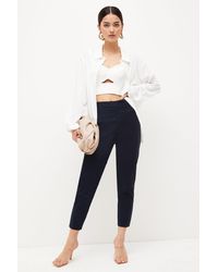 Karen Millen - Petite Essential Techno Woven Crop Trouser - Lyst