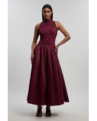 Karen Millen - Cornelli Embellished Taffeta Prom Dress - Lyst
