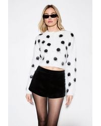 MissPap - Brushed Polka Dot Knitted Cardigan - Lyst
