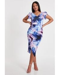Quiz - Light Floral Print Midi Dress - Lyst
