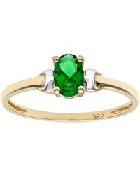 DIAMANT L'ÉTERNEL - 9Ct And Ladies Cubic Zirconia Emerald Birth Stone Ring - Lyst