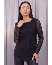 Roman - Lace Layered Hem Top - Lyst