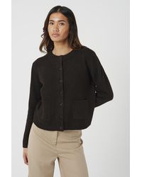 Brave Soul - Dark Crew Neck Pocket Knitted Cardigan - Lyst