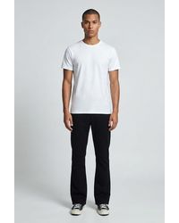 BoohooMAN - Slim Flare Half & Waistband Washed Twill Trousers - Lyst