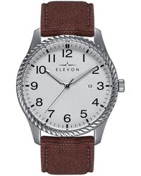 Elevon Watches - Crosswind Canvas-Overlaid Leather-Band Watch W/ Date - Lyst