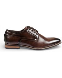 Infinity Leather - Classic Plain Toe Lace-Up Derby Brogue Formal Shoes - Lyst