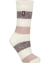 Heat Holders - Ladies Wide Stripe Patterned Thermal Socks For Winter - Lyst