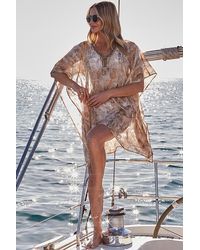 Sosandar - Rose Animal Print Kaftan With Luxe Embellishment Detail - Lyst