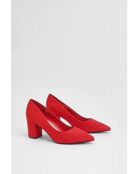 Good for the Sole - Wide Fit Exmoor Faux Suede Comfort Medium Block Heel Court Shoes - Lyst