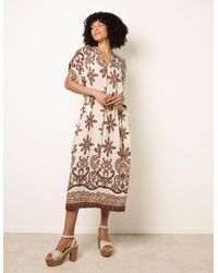 Blue Vanilla - Dress With Bold Floral Print - Lyst