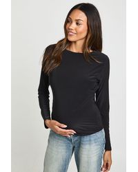 Boohoo - Maternity Double Layer Slinky Long Sleeve T-Shirt - Lyst