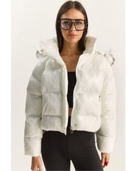 Bianco Lucci - Hooded Puffer Down Coat - Lyst