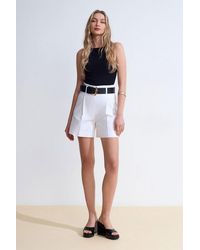 Dilvin - Geribbelde Katoenen Halterblouse - Lyst
