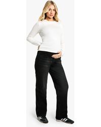 Boohoo - Maternity Over The Bump Boyfriend Jeans - Lyst