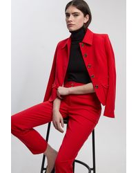 Karen Millen - Textured Compact Stretch Tailored Jacket - Lyst