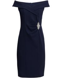 Gina Bacconi - Goldie Short Off The Shoulder Sheath Dress With Ruched Waist And Embellishmnet Detail - Lyst