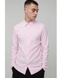 BoohooMAN - Muscle Fit Long Sleeve Shirt - Lyst