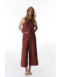 Penti - Linen V-Neck Tie Crop Blouse - Lyst