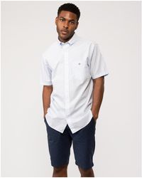 GANT - Regular Fit Short Sleeve Poplin Gingham Shirt Colour: 455 Light, Size: L - Lyst