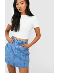 Boohoo - Basic Denim Mini Skirt - Lyst