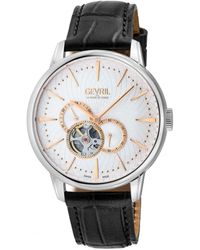 Gevril - Mulberry Ss Case, / Dial With Embossed Textured, Genuine Italian Handmade Leather Strap - Lyst