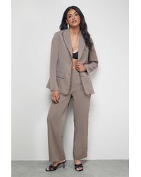 Warehouse - Lace Frill Trim Wide Leg Trouser - Lyst