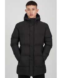 Brave Soul - Longline Heat Sealed Hooded Padded Jacket - Lyst