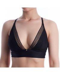 BOSS - Eyelet Bralette Bra With Lace 50540428 - Lyst