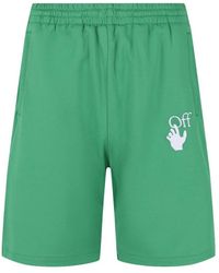 Off-White c/o Virgil Abloh - Hands Off Logo Skate Fit Track Sweat Shorts Textile - Lyst
