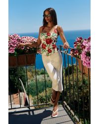 Boohoo - Bengaline Split Hem Capri - Lyst