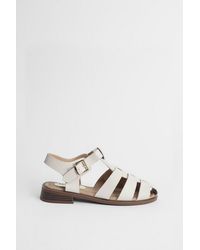 Oasis - Cassie Faux Suede Closed Toe Fisherman Flat Shoes - Lyst