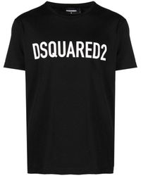 DSquared² - Slouch T-shirt Met Logoprint In Zwart - Lyst