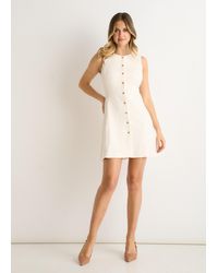 Gini London - Boucle Button Through Mini Dress - Lyst