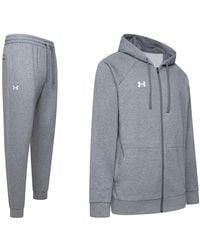 Under Armour - Full Zip Ua Rival Fleece Tracksuit Cotton - Lyst