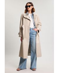 Karen Millen - Leather Belted Trench Coat - Lyst