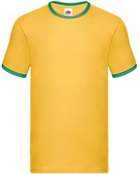 Fruit Of The Loom - Ringer Contrast T-Shirt (Sunflower/Kelly) - Lyst