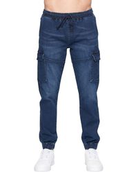 Crosshatch - Malimore Cuffed Ankle Cargo Jeans (Dark Wash) - Lyst