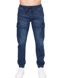 Crosshatch - Malimore Cuffed Ankle Cargo Jeans (Dark Wash) - Lyst