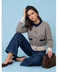 Urban Bliss - Wool Blend Stripe Contrast Cardigan - Lyst