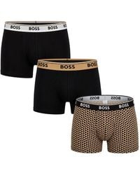 BOSS - Verpakking Van 3 Katoenen Elastische Boxers Met Logo 50531701 - Lyst