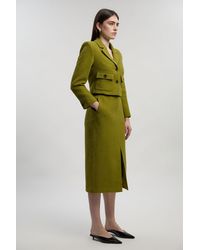 Karen Millen - Textured Tweed Belted Tailored Pencil Skirt - Lyst
