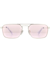 Police - Rectangle Shiny Palladium Sunglasses - Lyst