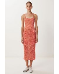 Happiness İstanbul - Square Collar Sleeveless Floral Midi Dress - Lyst