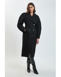 Karen Millen - Wool Rounded Sleeve Tailored Midi Coat - Lyst