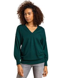 Roman - Plain V-Neck Stretch Jumper - Lyst