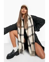 Boohoo - Woven Checked Scarf - Lyst