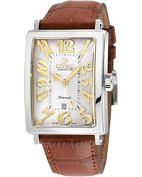 Gevril - Avenue Of America's Swiss Automatic Sellita Sw200 Stainless Steel Dial, Genuine Tan Leather Band - Lyst