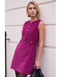Roman - Cord Piny Mini Dress - Lyst