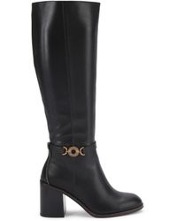 Kurt Geiger - Leather Bromley Block Heel Knee Boots - Lyst