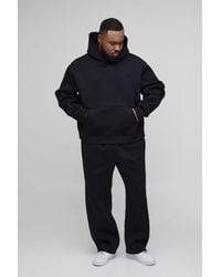 BoohooMAN - Plus Oversized Boxy Bonded Scuba Hoodie & Jogger Tracksuit - Lyst